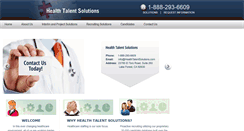 Desktop Screenshot of healthtalentsolutions.com